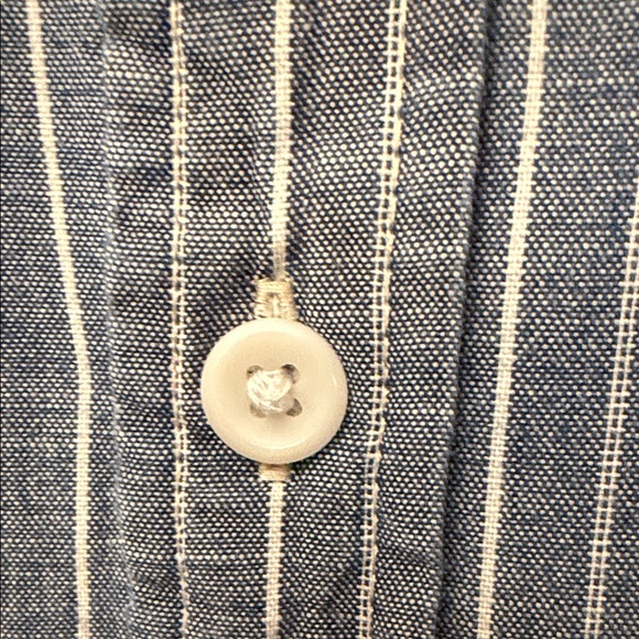 Denim & Supply Ralph Lauren Navy Pinstripe Casual Shirt Mens L Slim Fit - Picture 5 of 10